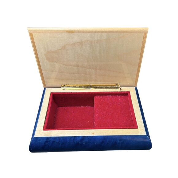 The San Francisco Music Box Company Made Italy Jewelry Box Cobalt Blue Floral - Picture 3 of 11